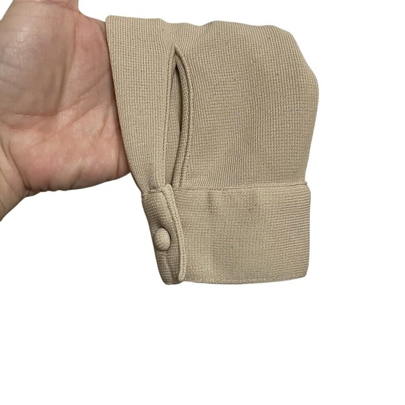 Princess Polly Long Sleeve Button Up Shirt Beige Collared Top Women's Size 8 - Picture 10 of 12